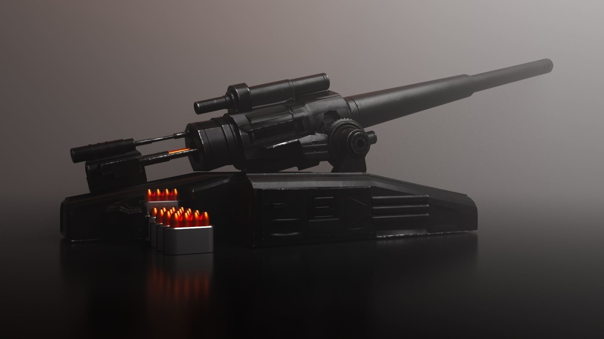 Sci-fi Cannon Free 3D model_5