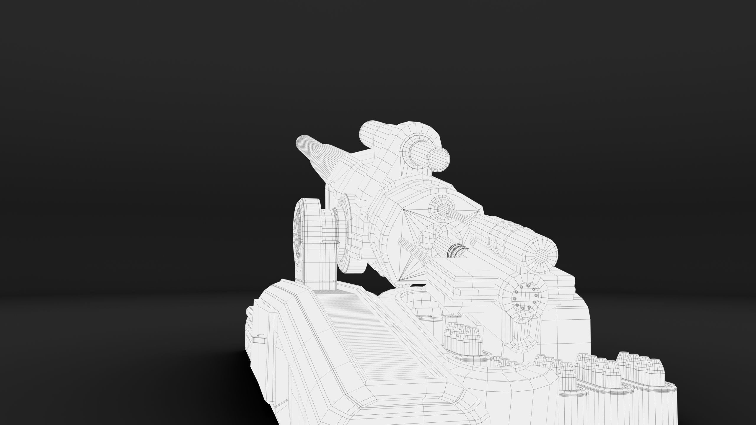 Sci-fi Cannon Free 3D model_9