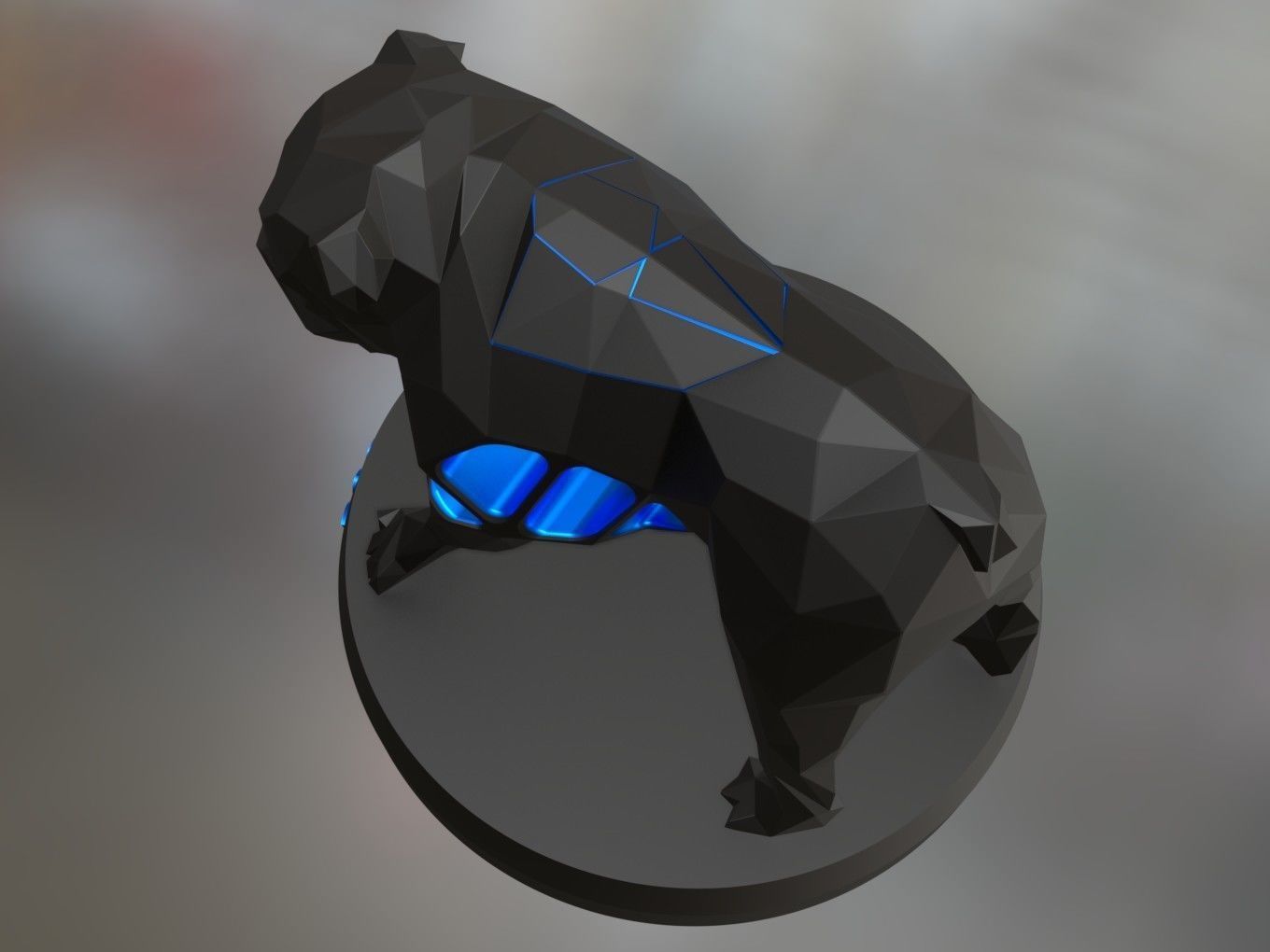 Voronoi Old Bulldog Pose 3D print model_4