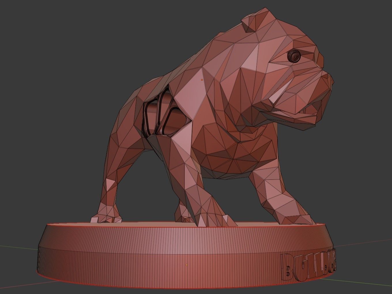 Voronoi Old Bulldog Pose 3D print model_12