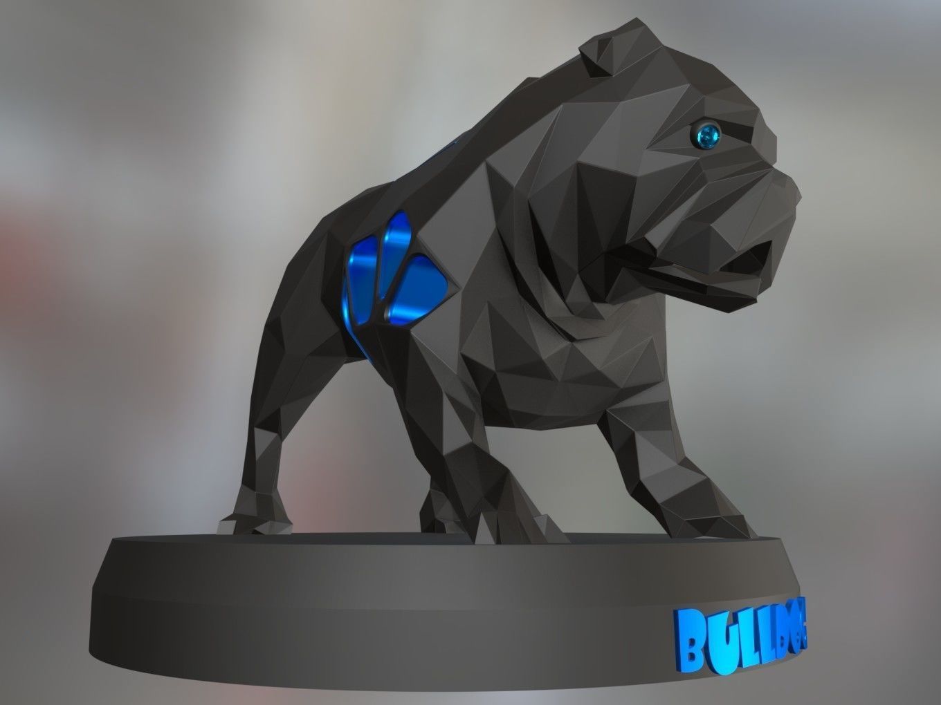 Voronoi Old Bulldog Pose 3D print model_9
