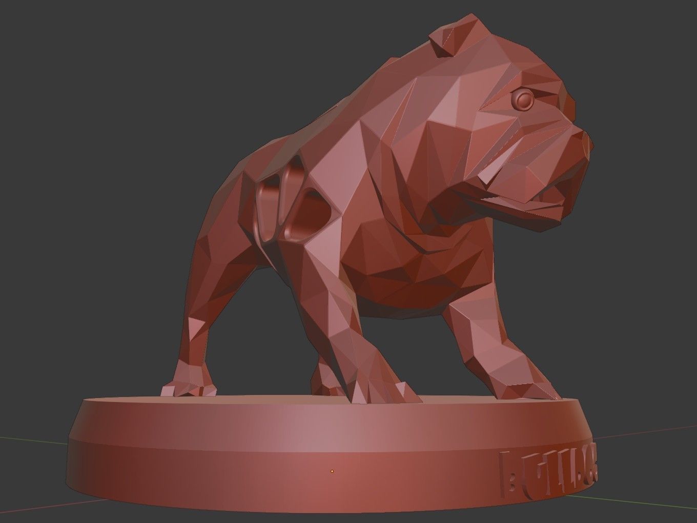 Voronoi Old Bulldog Pose 3D print model_13