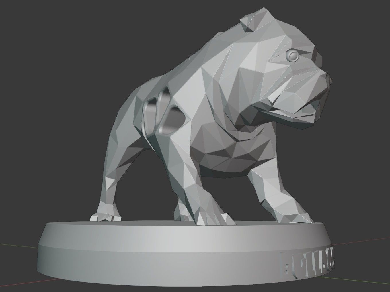 Voronoi Old Bulldog Pose 3D print model_10