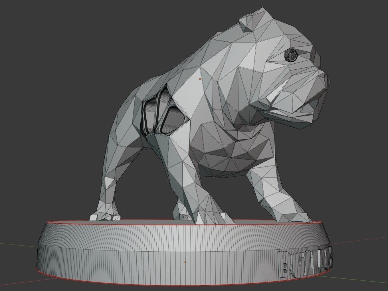 Voronoi Old Bulldog Pose 3D print model_11