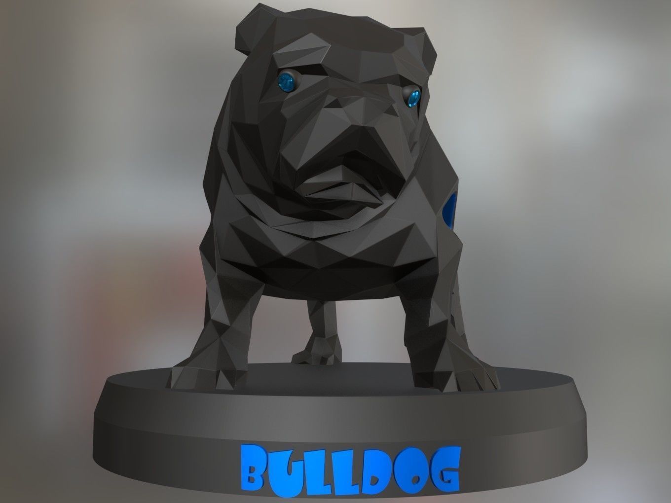 Voronoi Old Bulldog Pose 3D print model_8