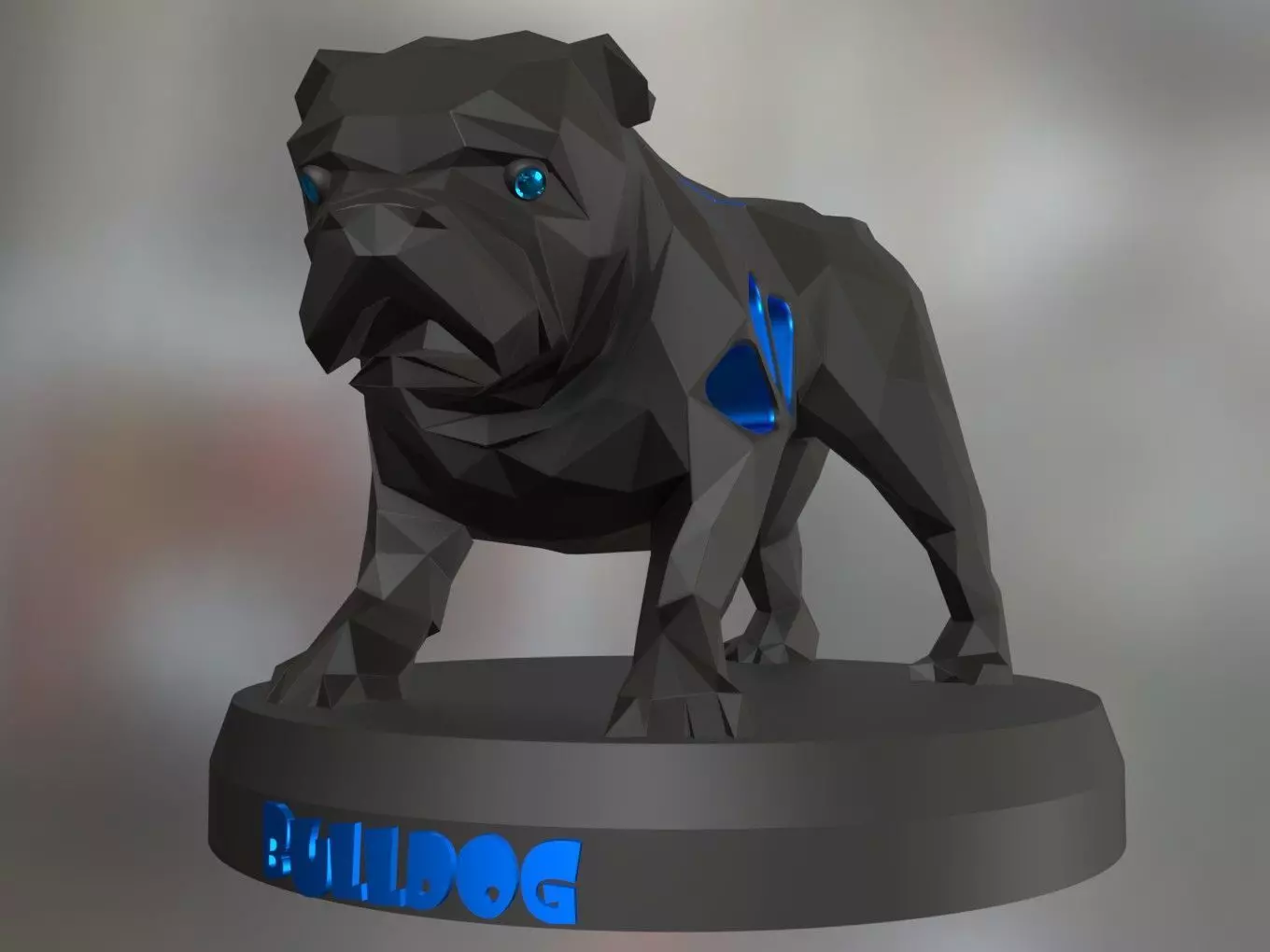 Voronoi Old Bulldog Pose 3D print model_0