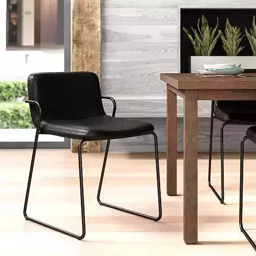 Zag Upholstered Side Chair in Black