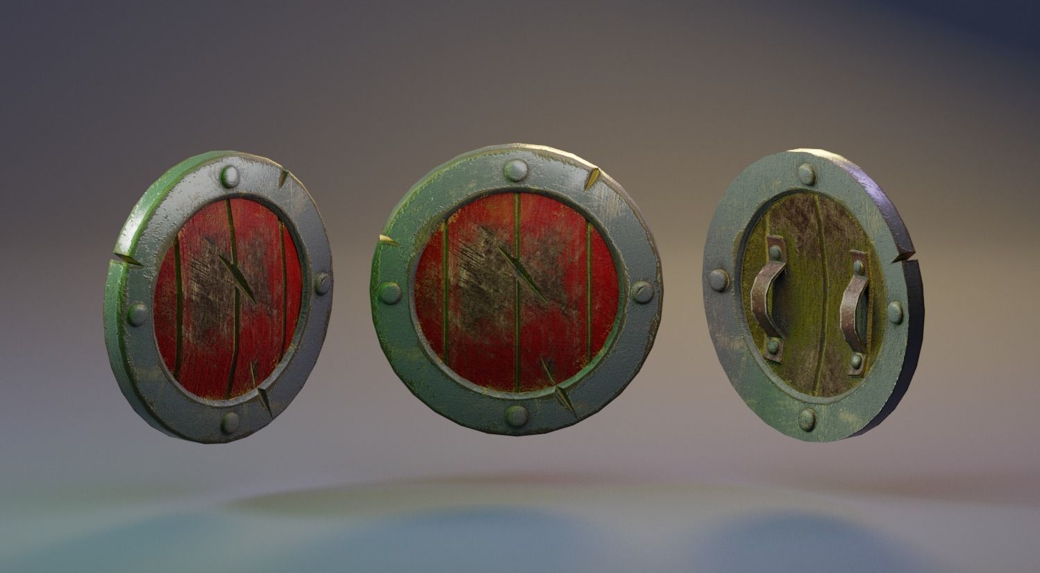 Shield Low-poly 3D model_2