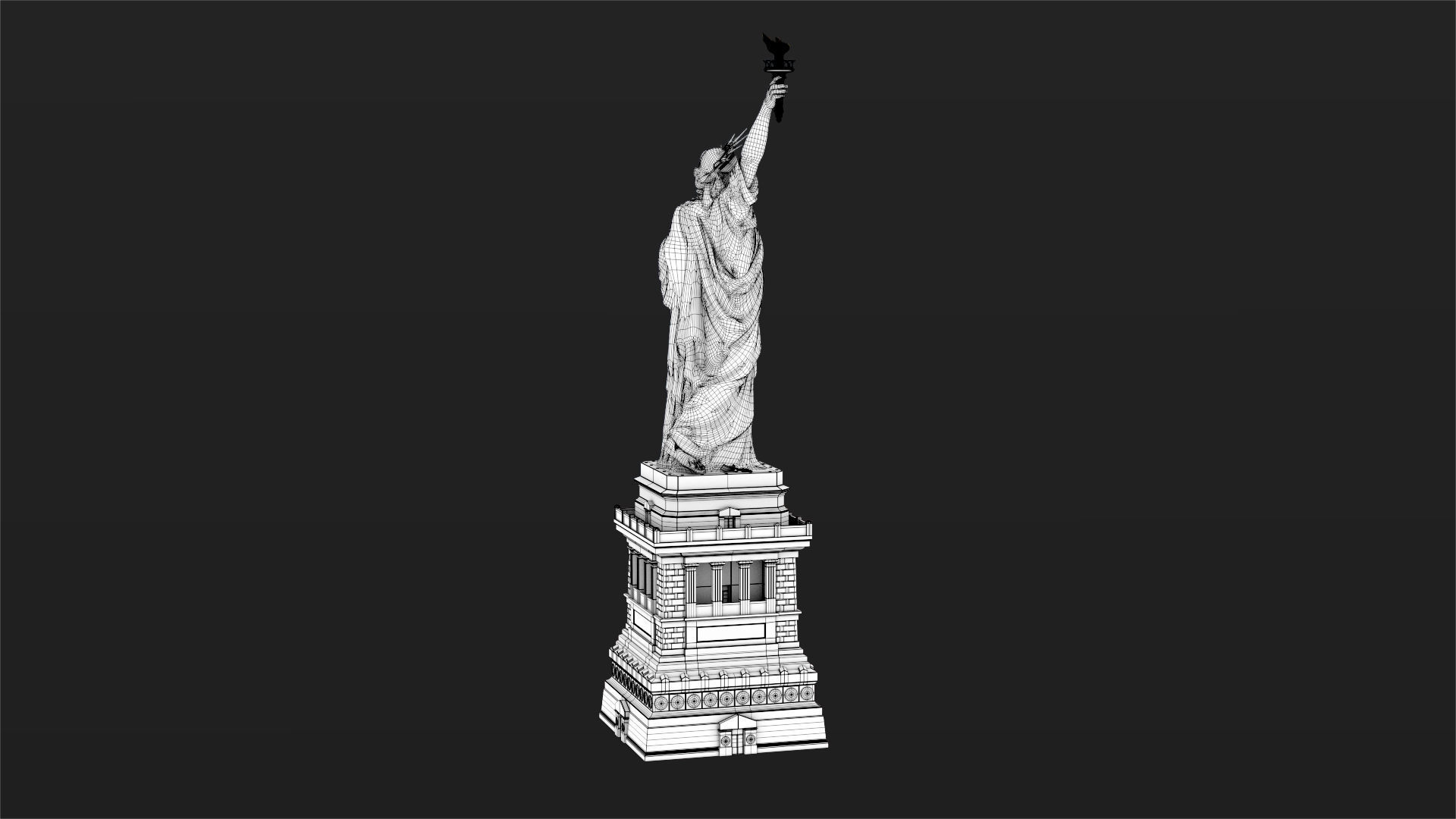 Statue of Liberty PBR Low-poly 3D model_16
