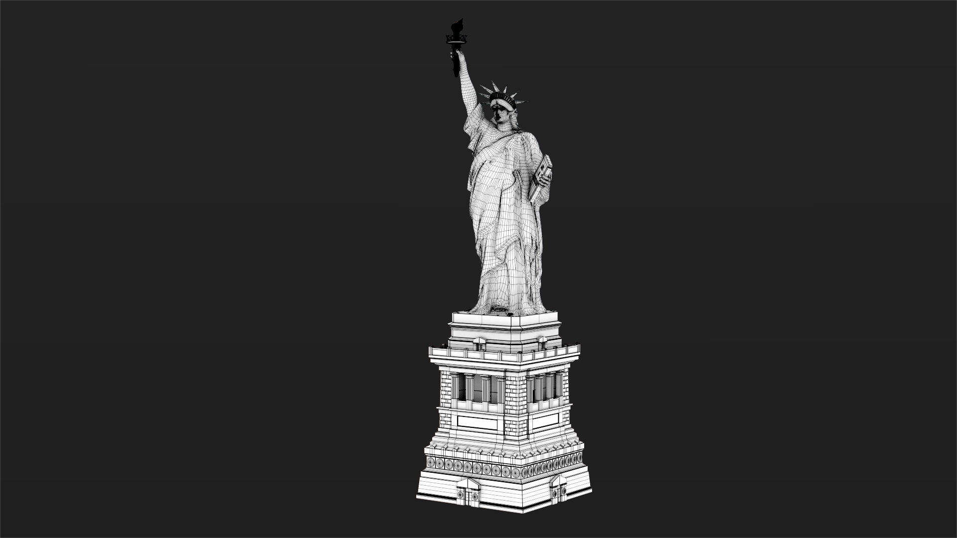 Statue of Liberty PBR Low-poly 3D model_13