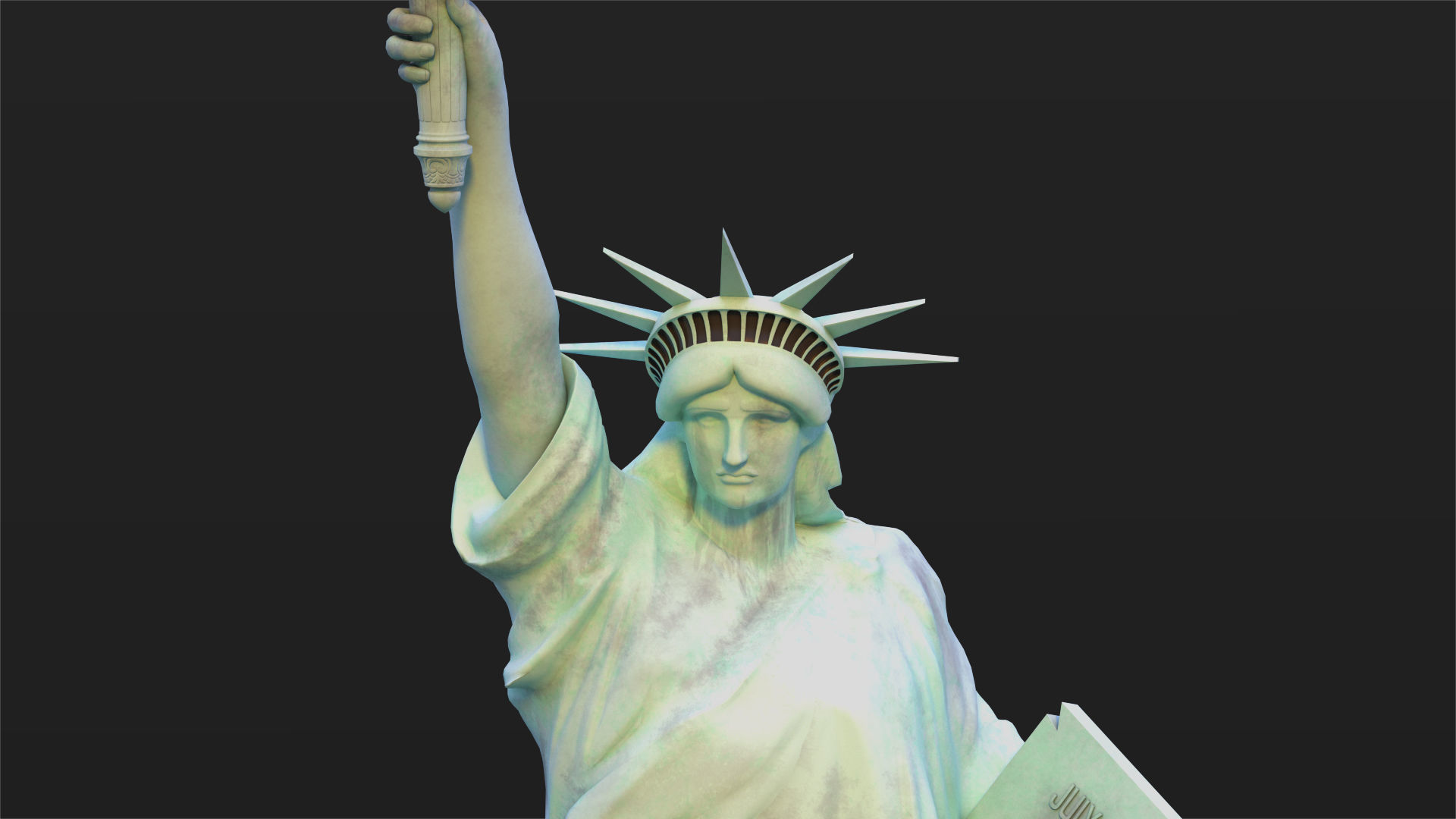 Statue of Liberty PBR Low-poly 3D model_9