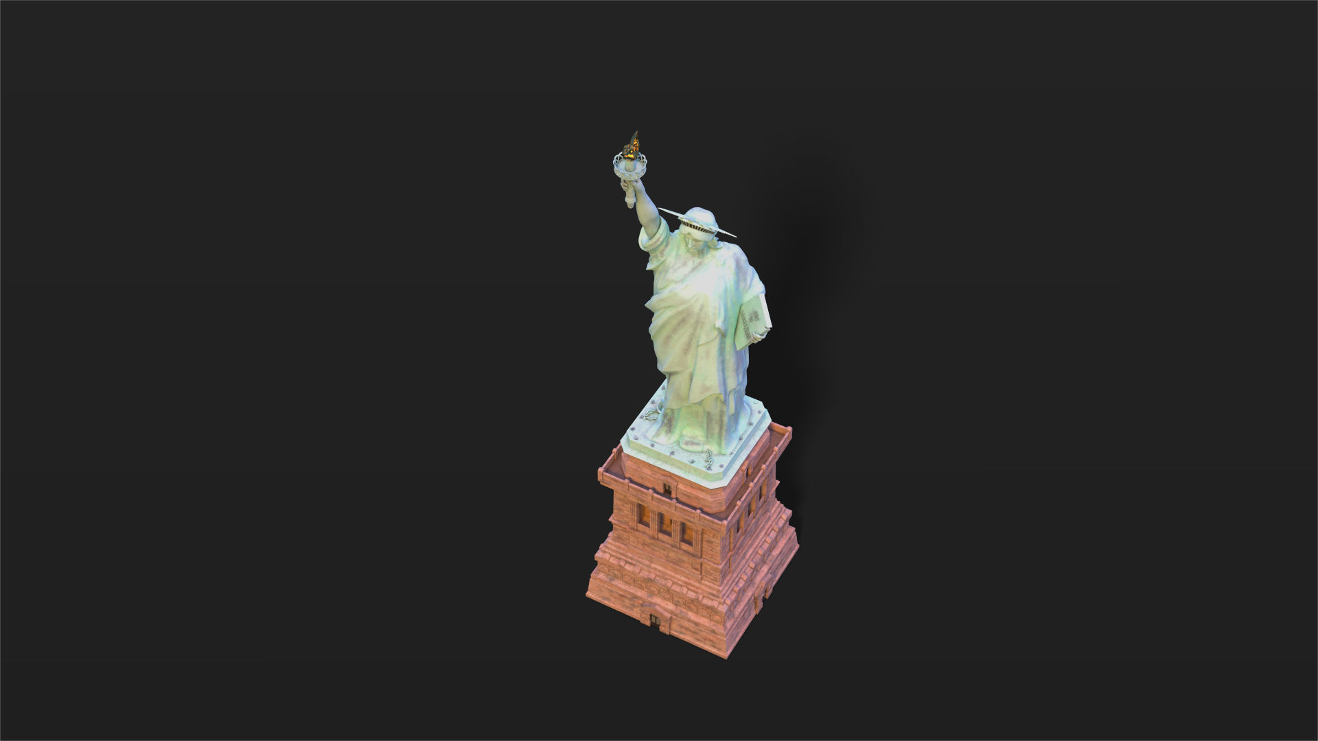 Statue of Liberty PBR Low-poly 3D model_7