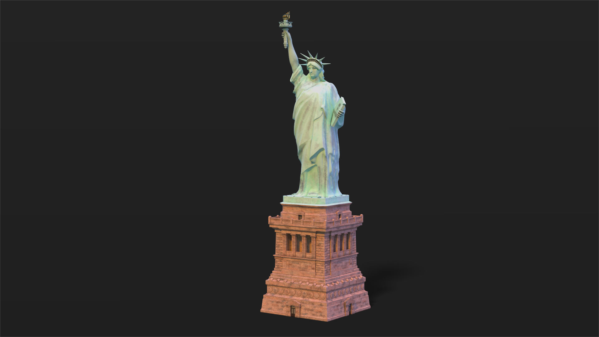 Statue of Liberty PBR Low-poly 3D model_1