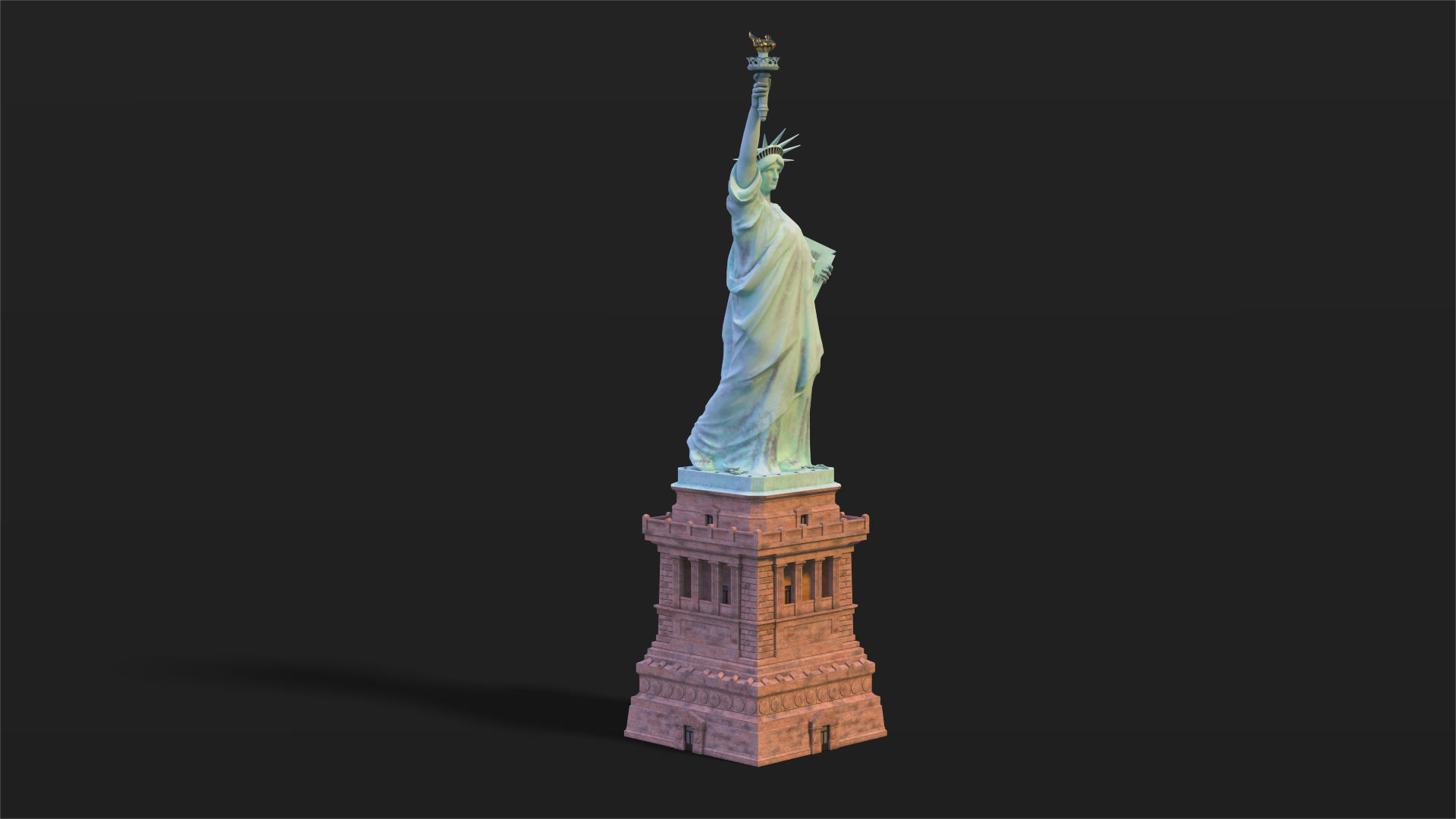 Statue of Liberty PBR Low-poly 3D model_3