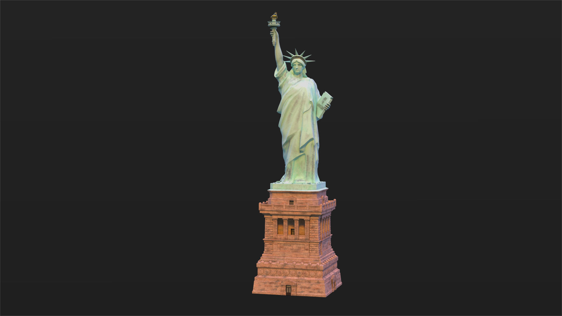 Statue of Liberty PBR Low-poly 3D model_2