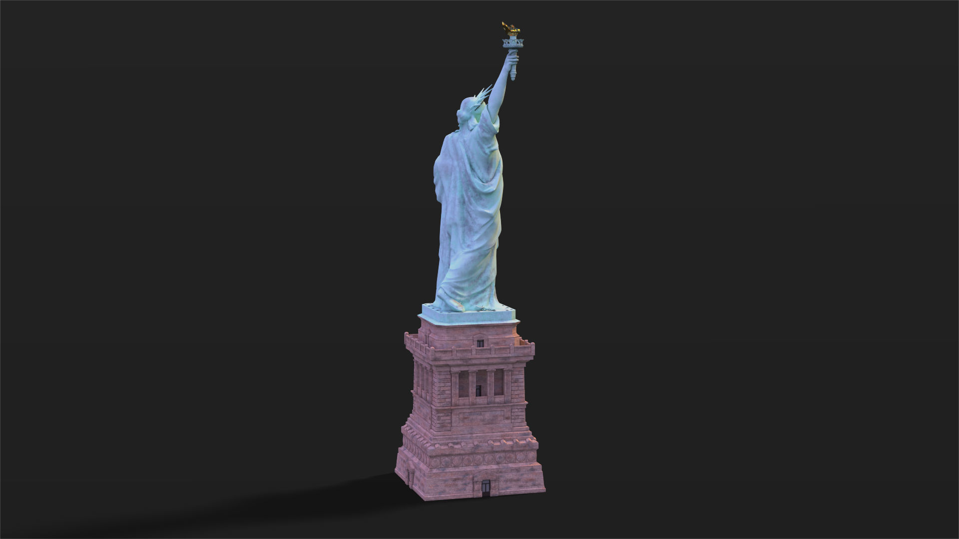 Statue of Liberty PBR Low-poly 3D model_4