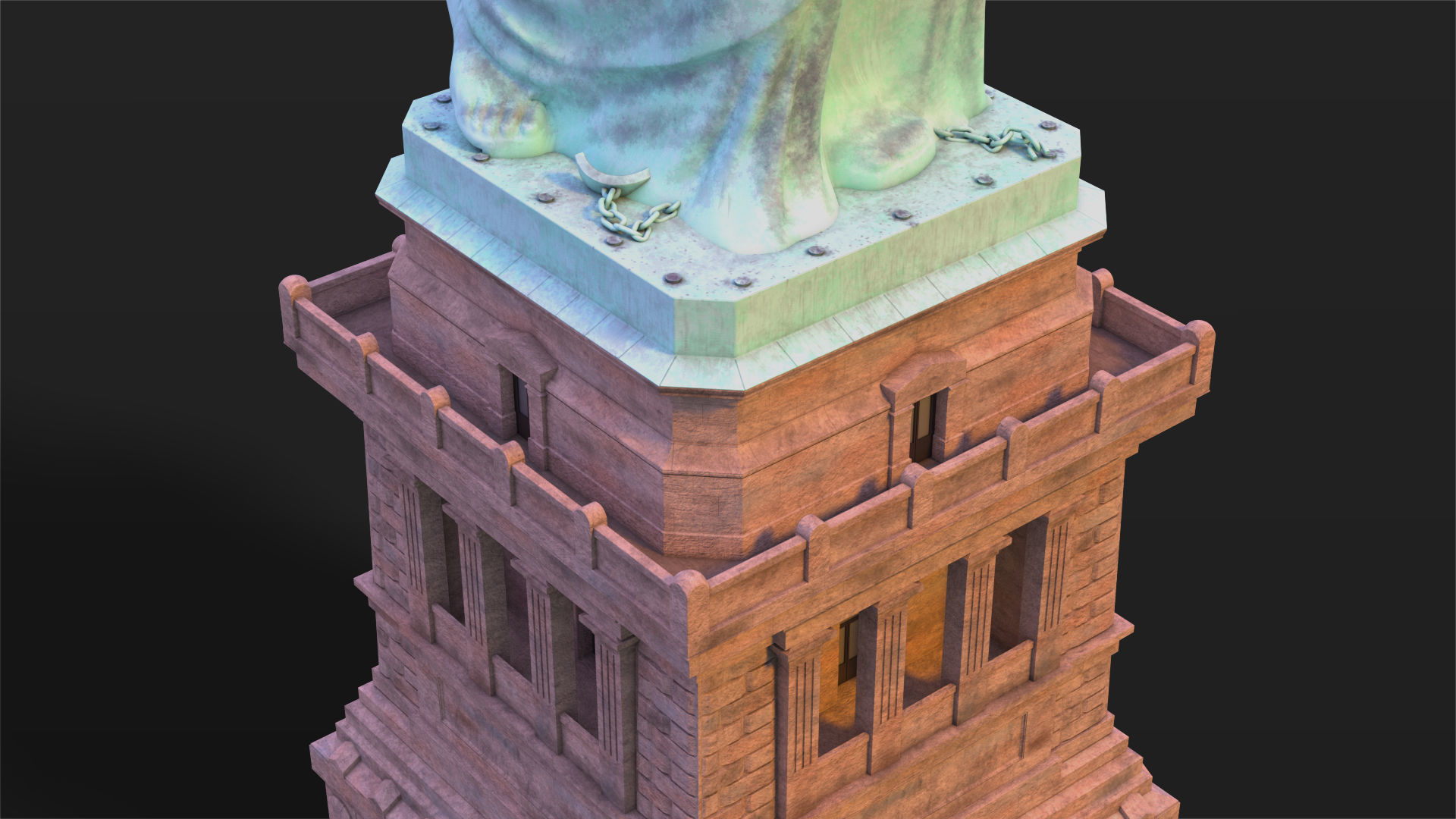 Statue of Liberty PBR Low-poly 3D model_11