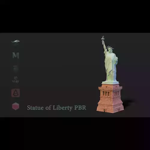 Statue of Liberty PBR Low-poly 3D model