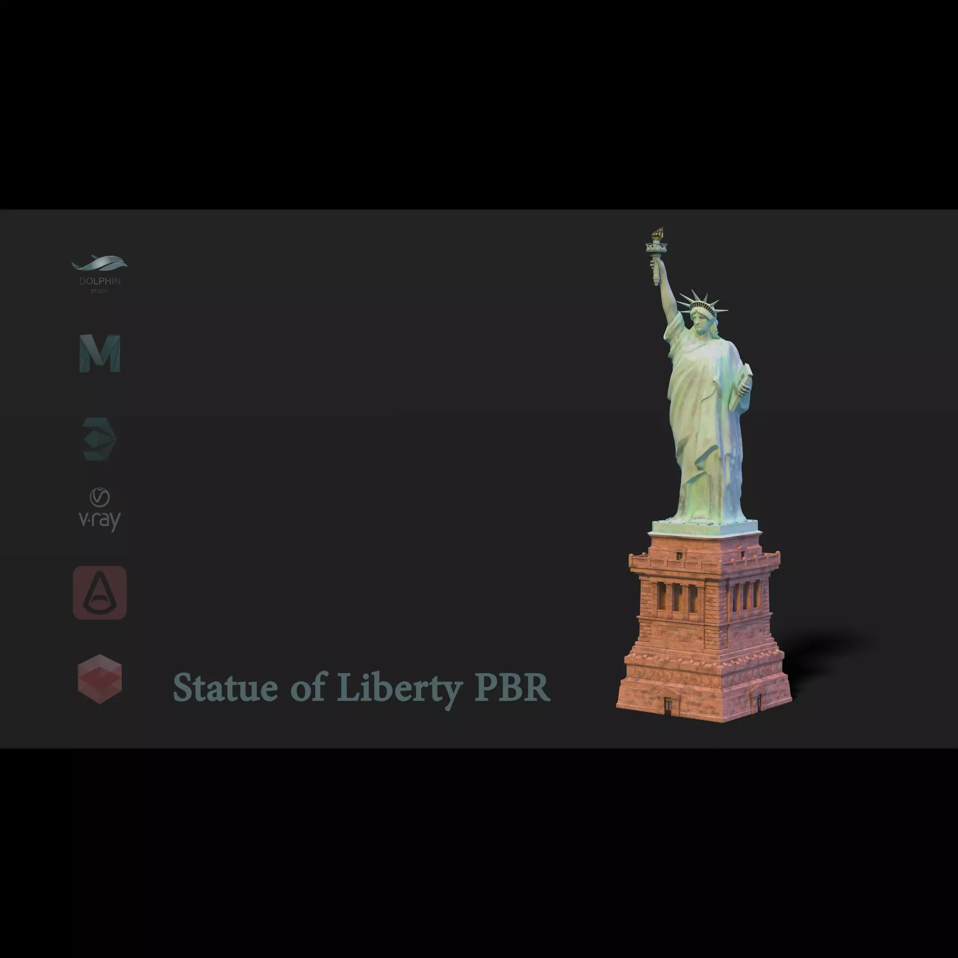 Statue of Liberty PBR Low-poly 3D model_0