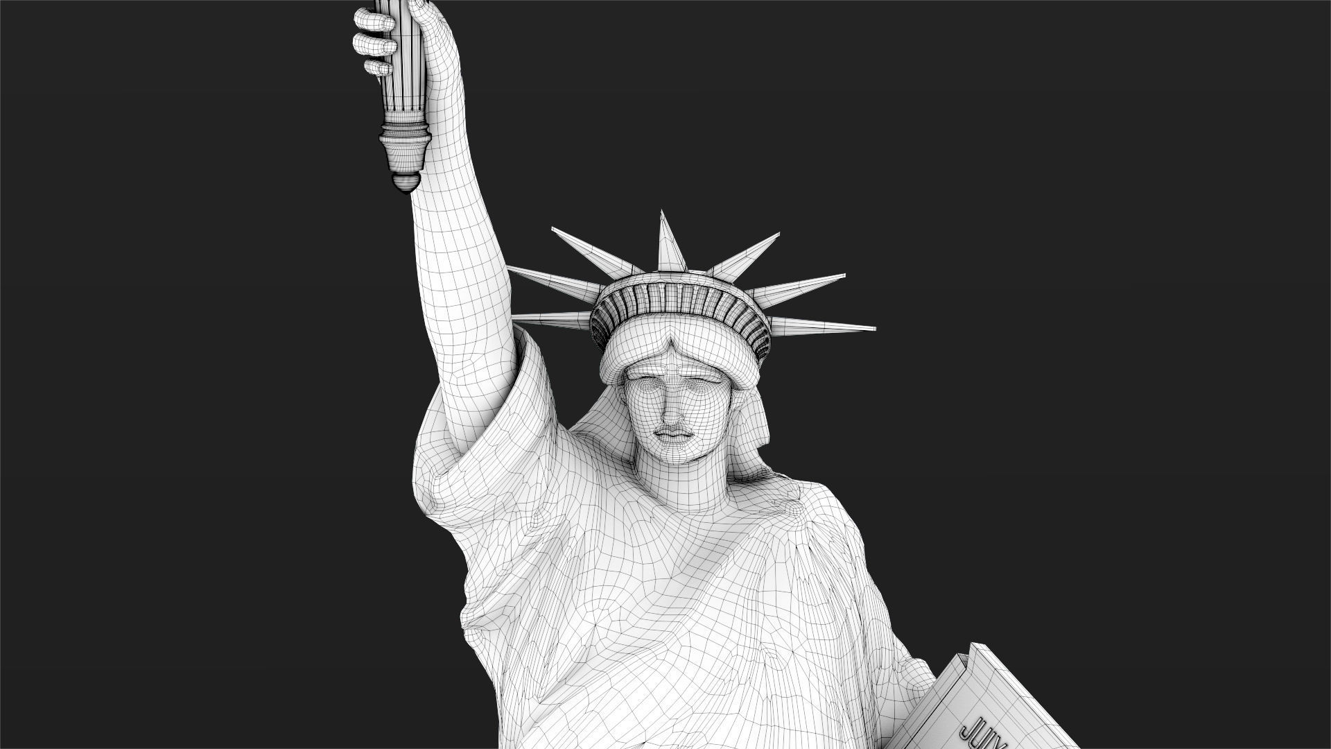 Statue of Liberty PBR Low-poly 3D model_21