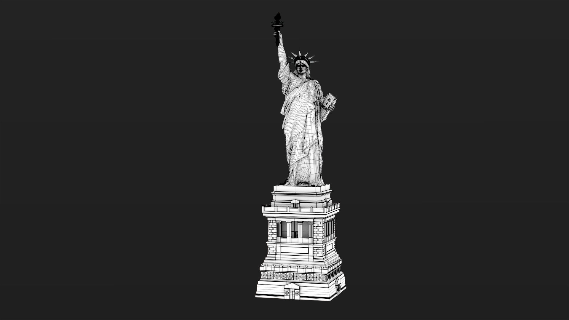 Statue of Liberty PBR Low-poly 3D model_14