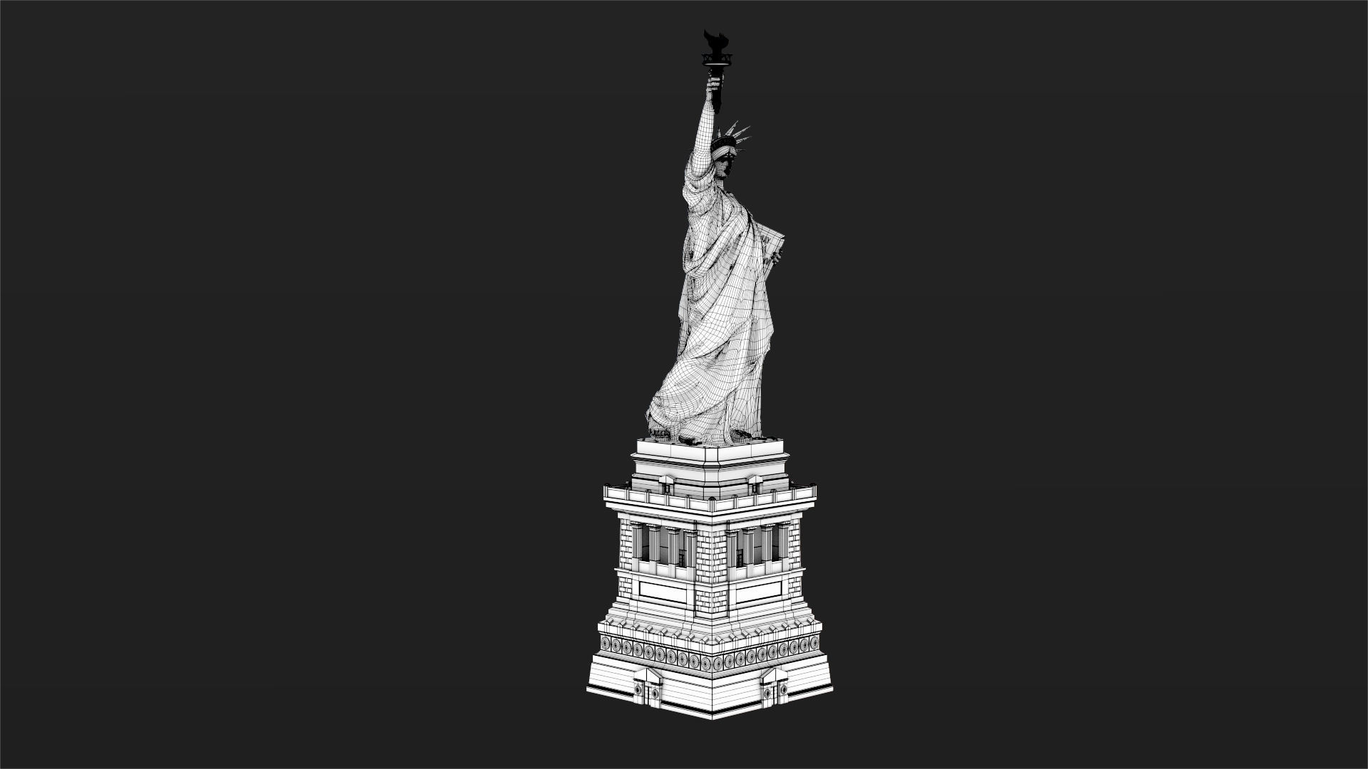 Statue of Liberty PBR Low-poly 3D model_15