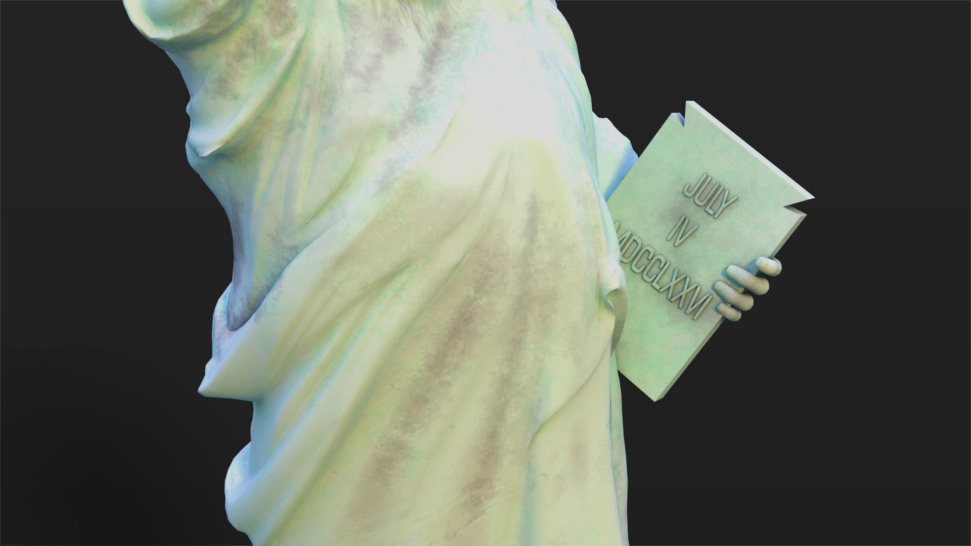 Statue of Liberty PBR Low-poly 3D model_10