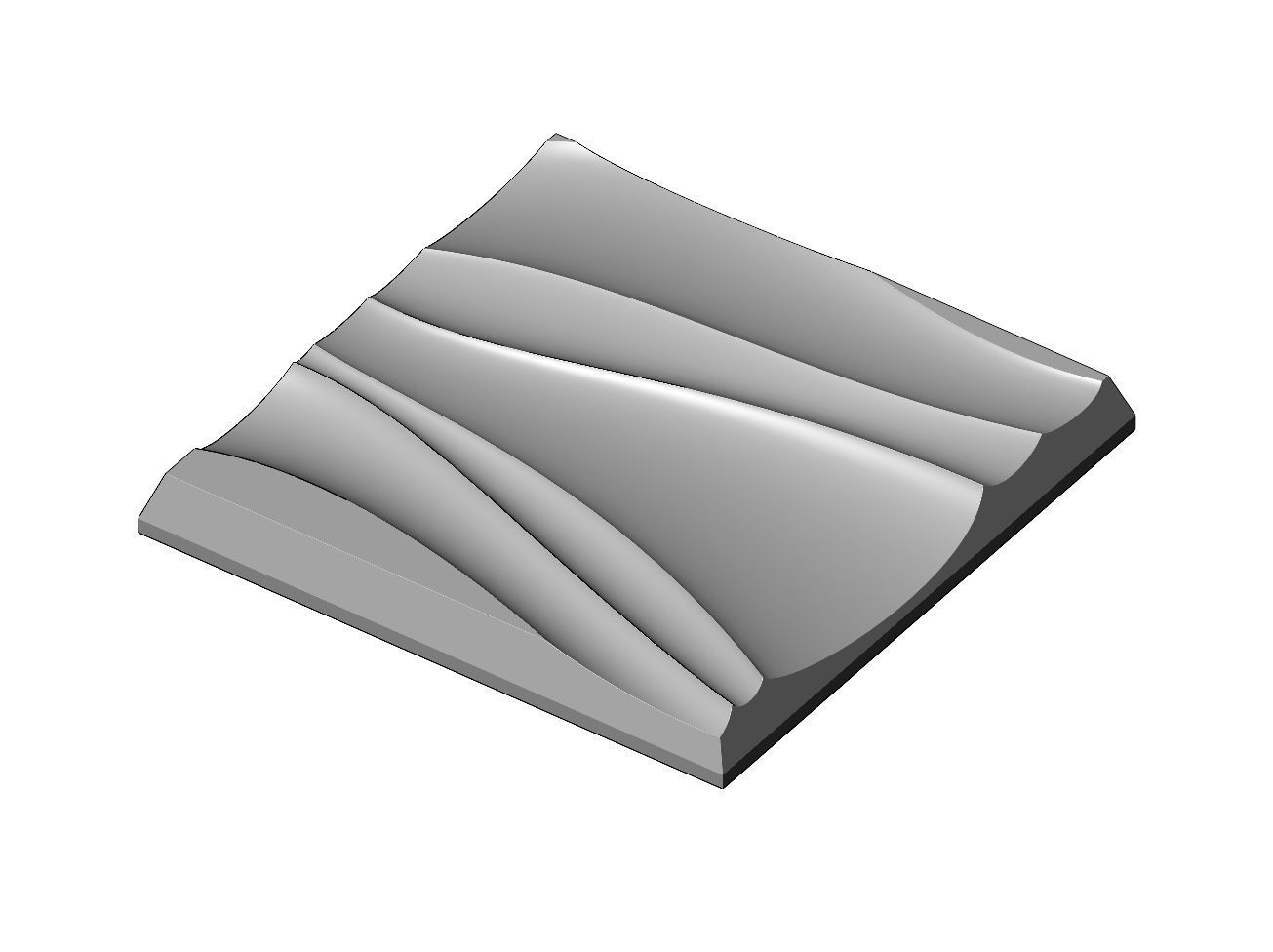 3d wall organic wave decorative panel 3D print model_4