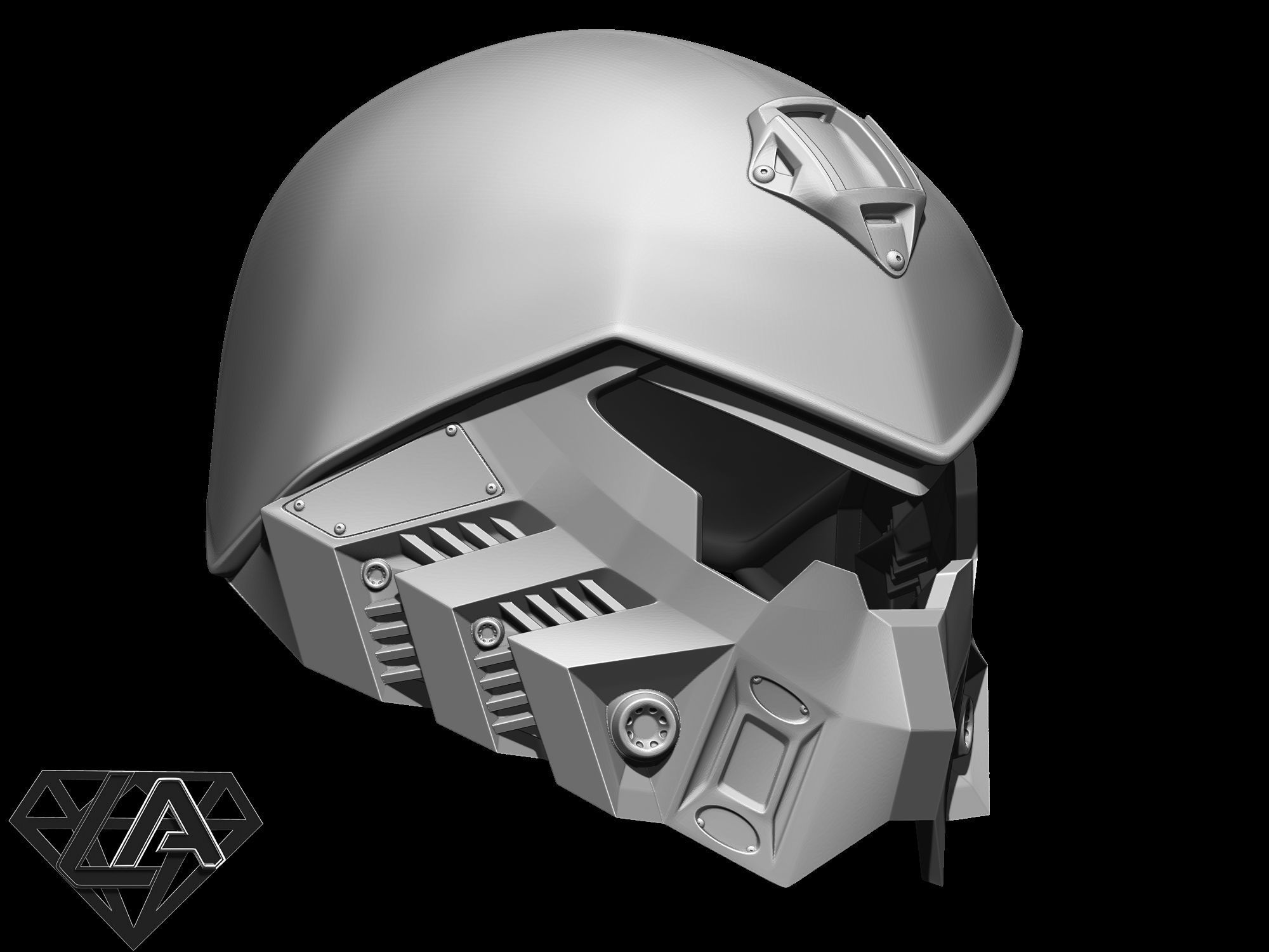 SCI-FI Tactic Roach custom helmet 3D print model_10