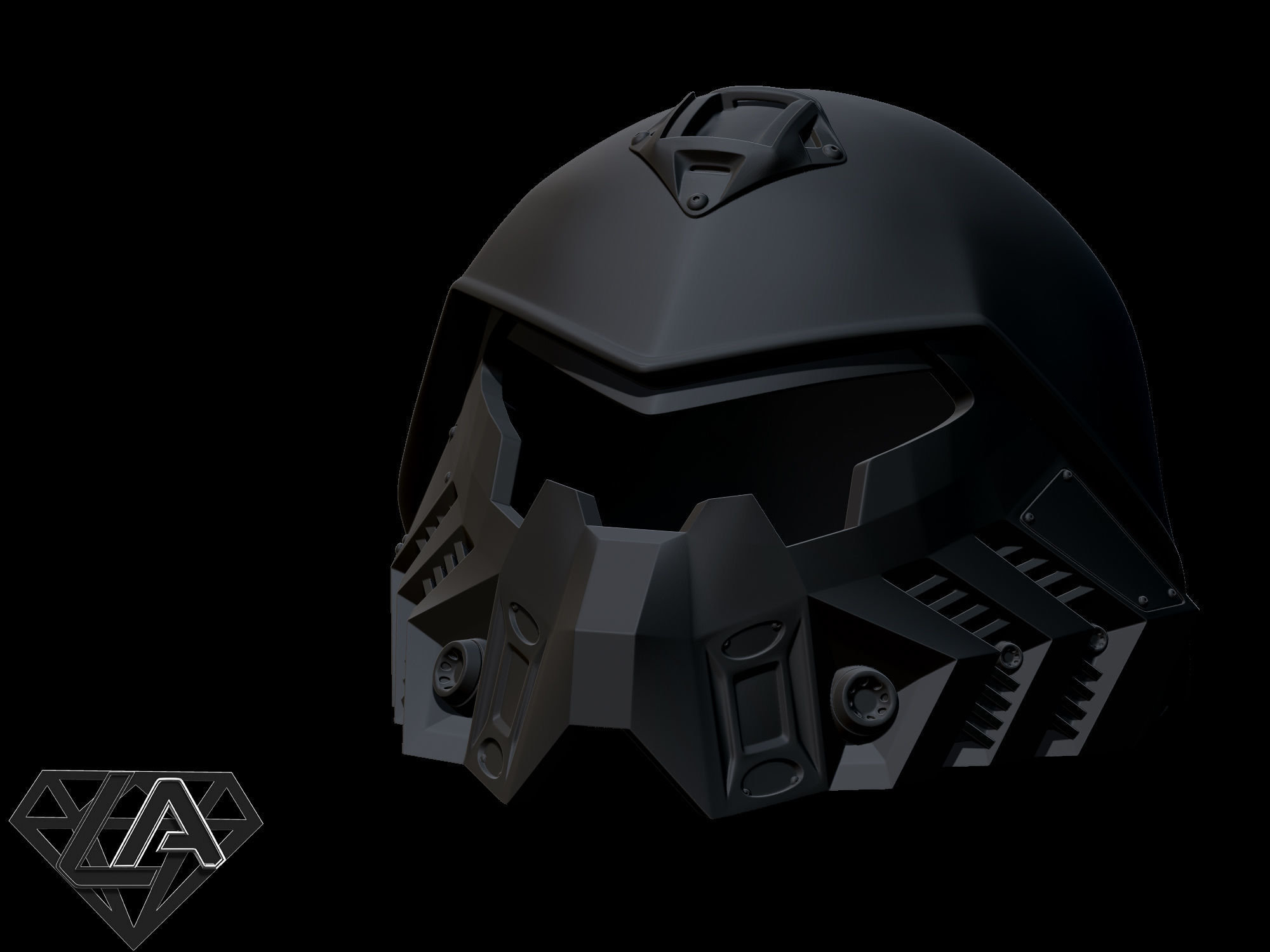 SCI-FI Tactic Roach custom helmet 3D print model_3