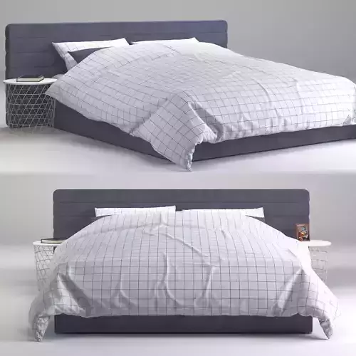 Bed 4 checkered duvet cover