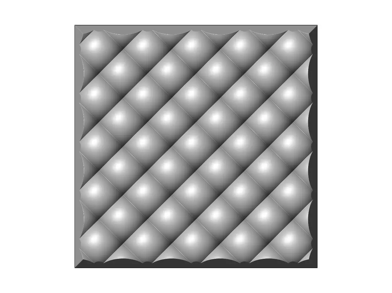 Leather furniture style square pattern 3d relief panel 3D print model_0