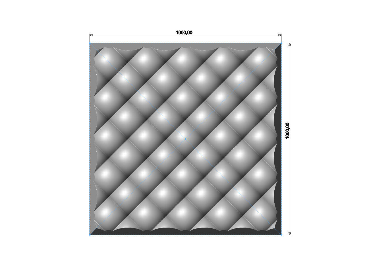 Leather furniture style square pattern 3d relief panel 3D print model_2