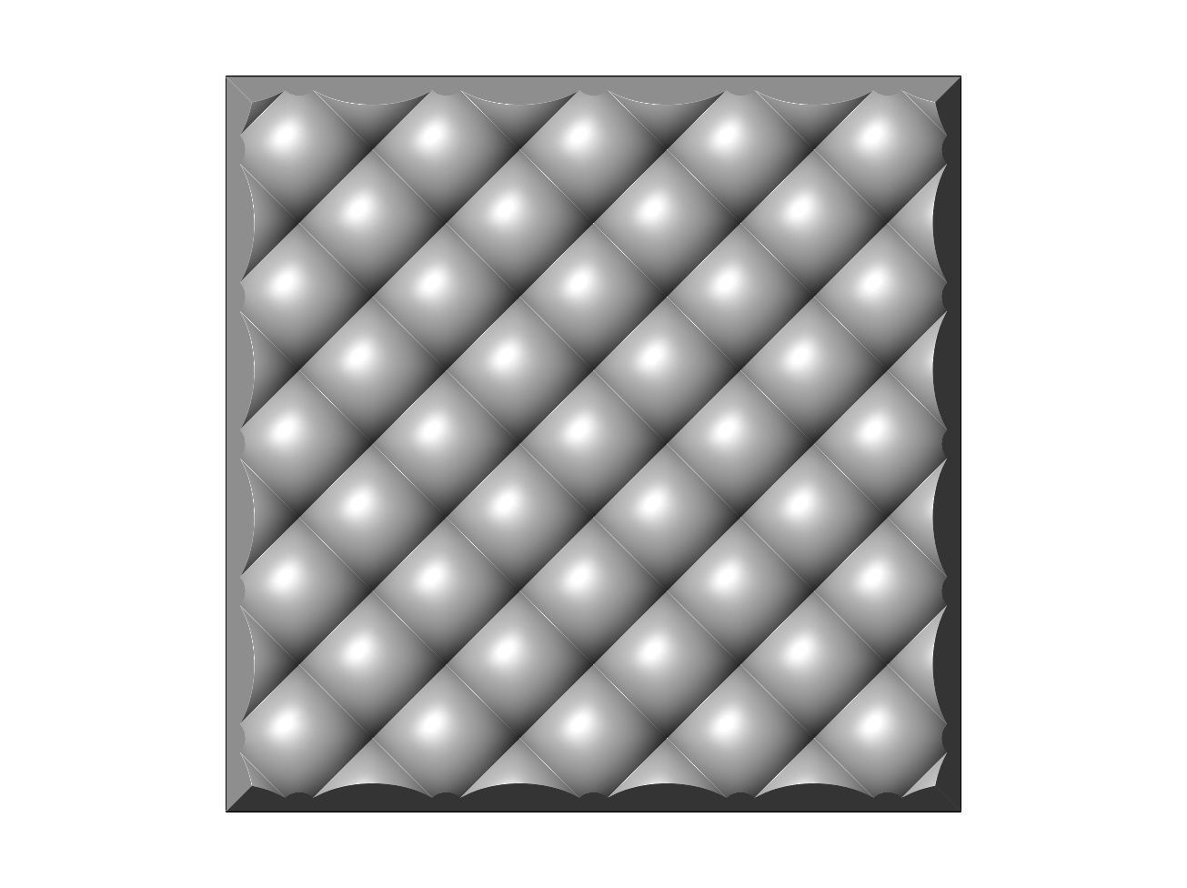 Leather furniture style square pattern 3d relief panel 3D print model_9