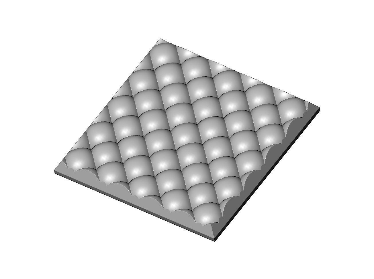 Leather furniture style square pattern 3d relief panel 3D print model_1