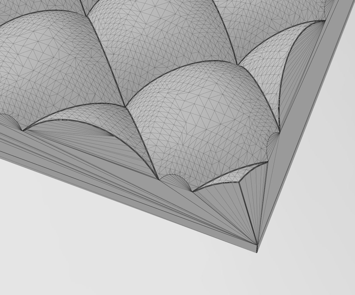 Leather furniture style square pattern 3d relief panel 3D print model_12