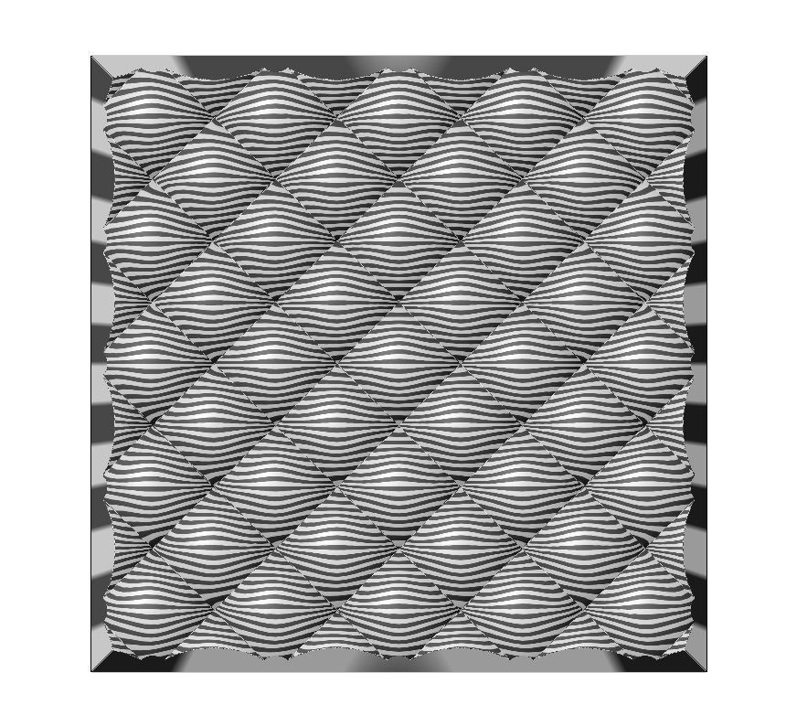 Leather furniture style square pattern 3d relief panel 3D print model_10