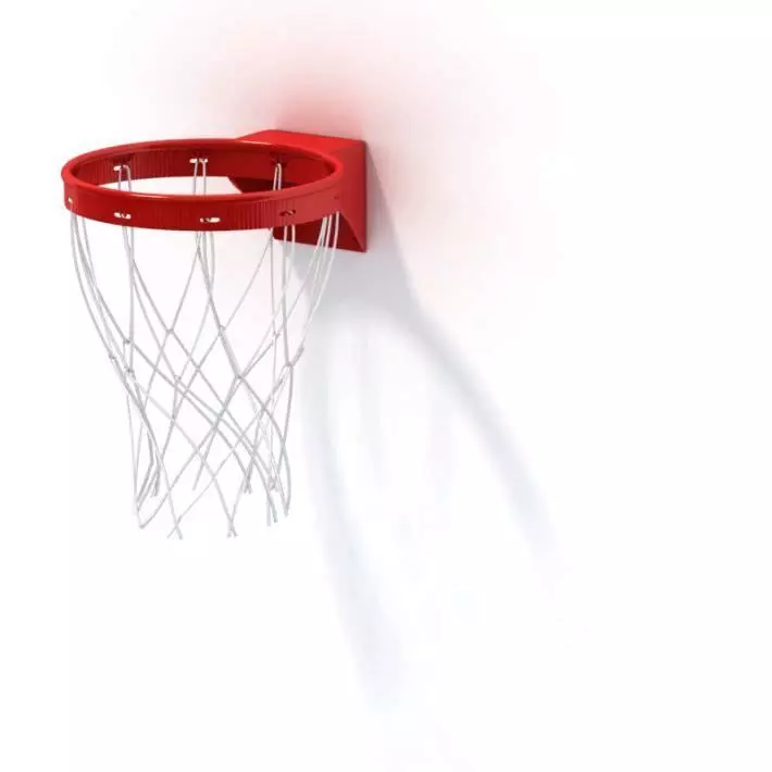 Red And White Plastic Basketball Hoop 3D model