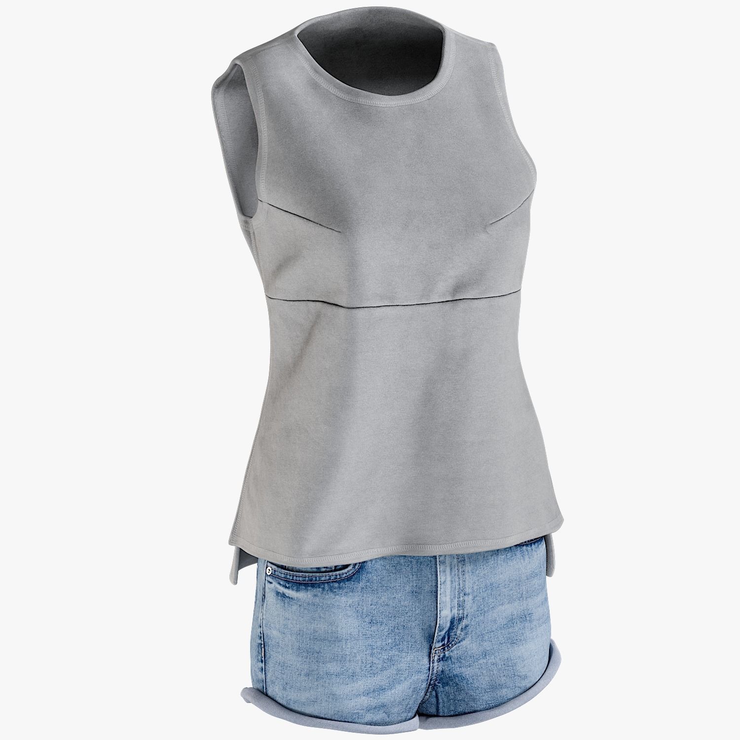 Womens Jean Shorts Tshirt 8