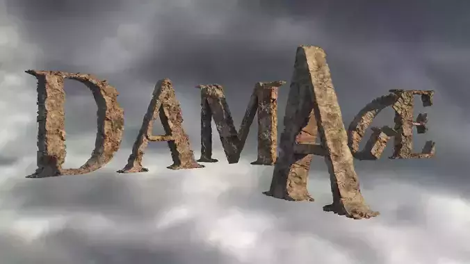 DAMAGE Font FREE SAMPLE Free 3D model