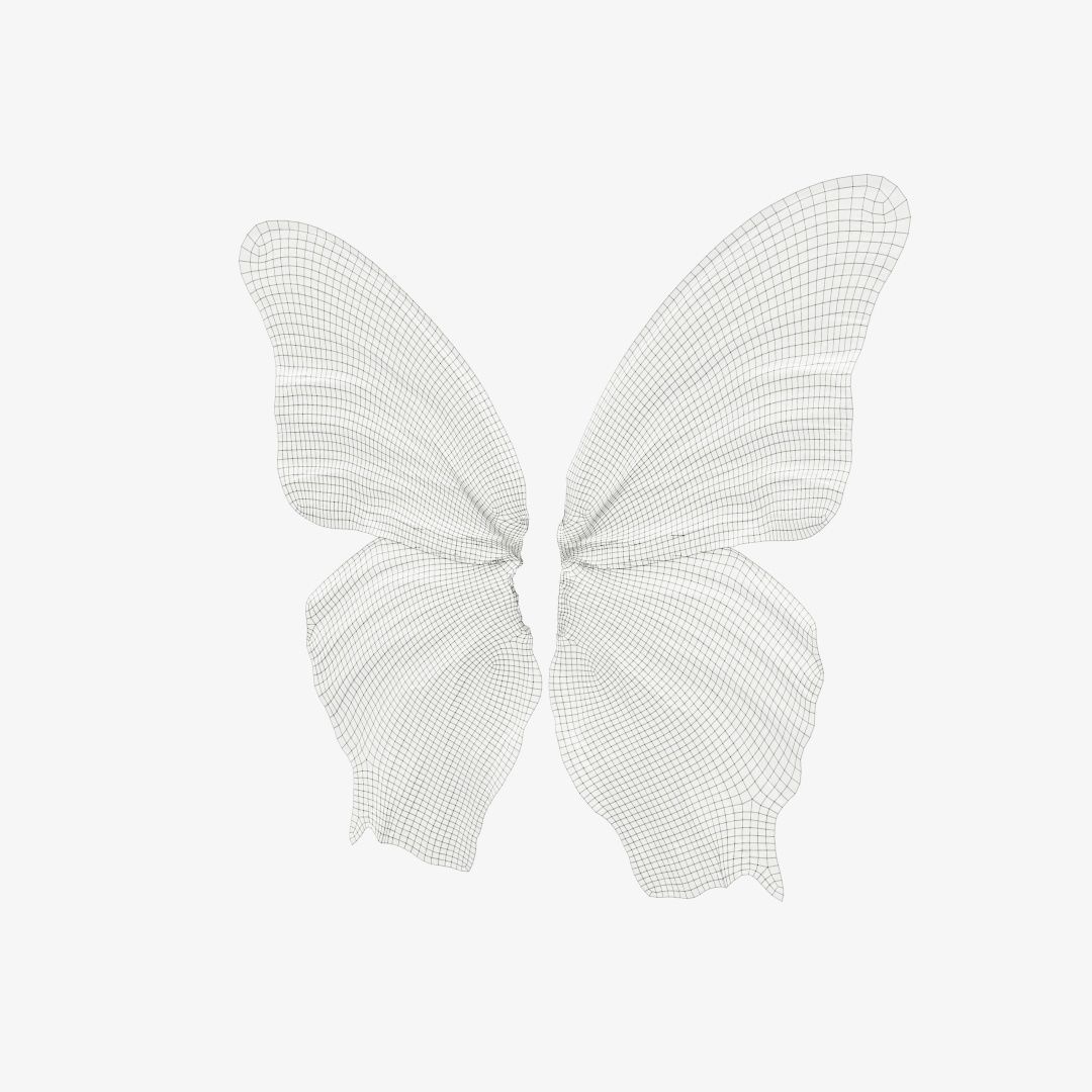 Butterfly 1 three orange butterflies flying in air Low-poly 3D model_12