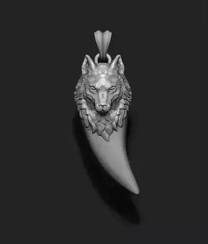 Wolf pendant 3D print model
