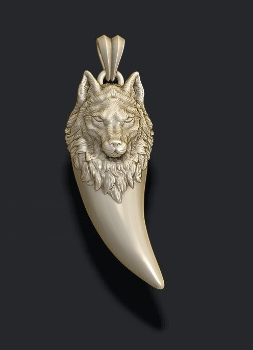 Wolf pendant 3D print model_8