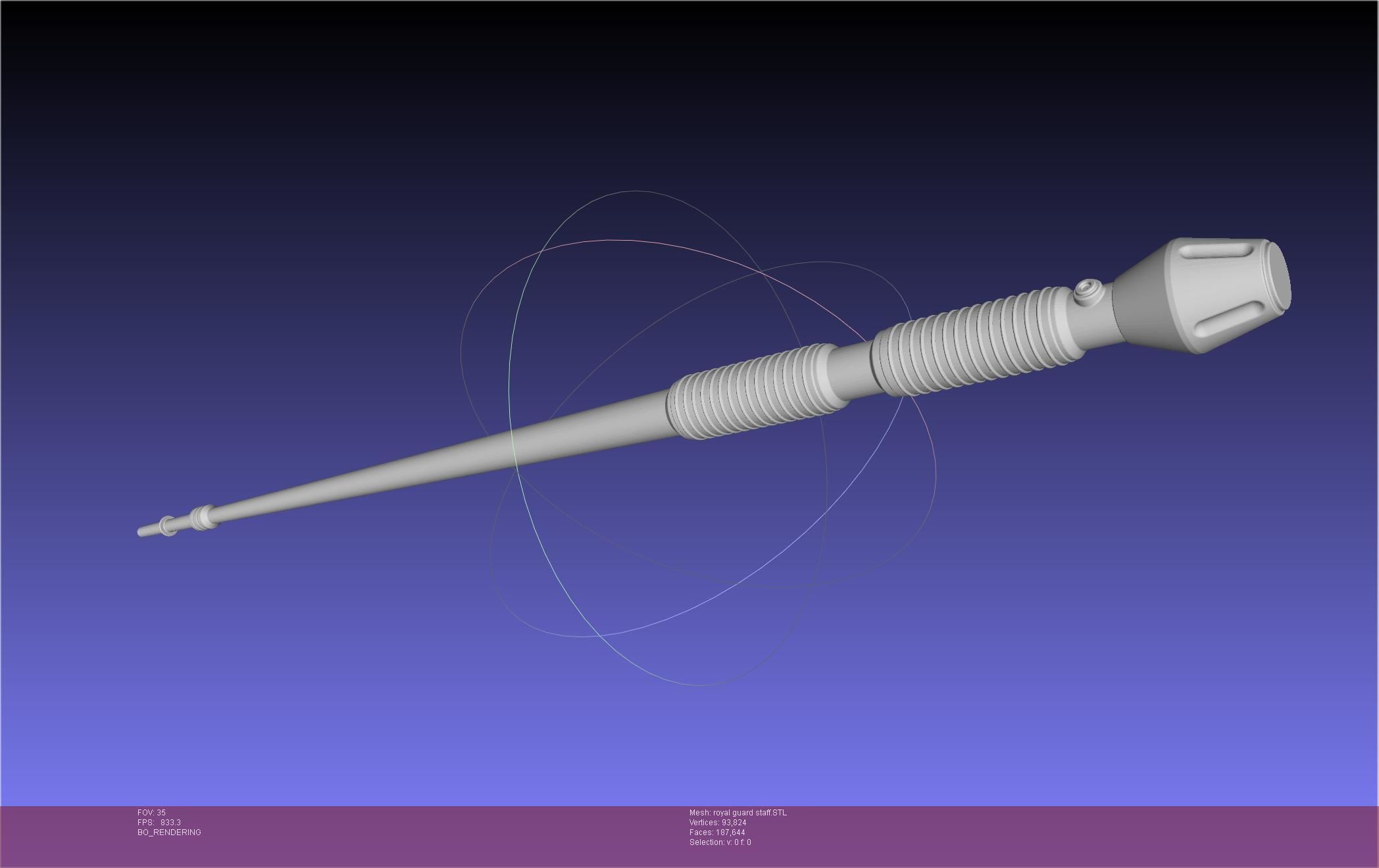 Star Wars Imperial Royal Guards Staff Prinable Assembly 3D print model_58