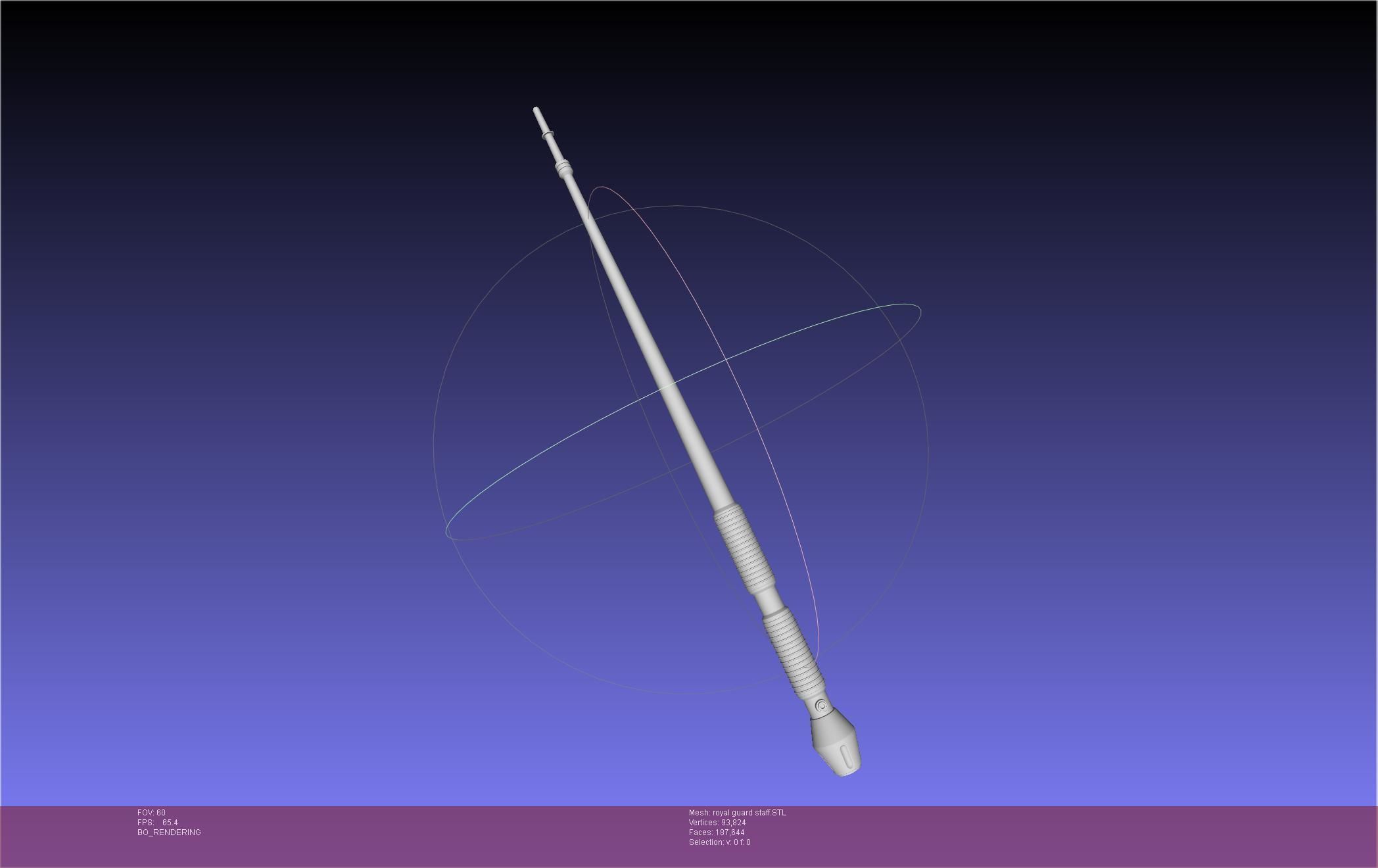 Star Wars Imperial Royal Guards Staff Prinable Assembly 3D print model_7