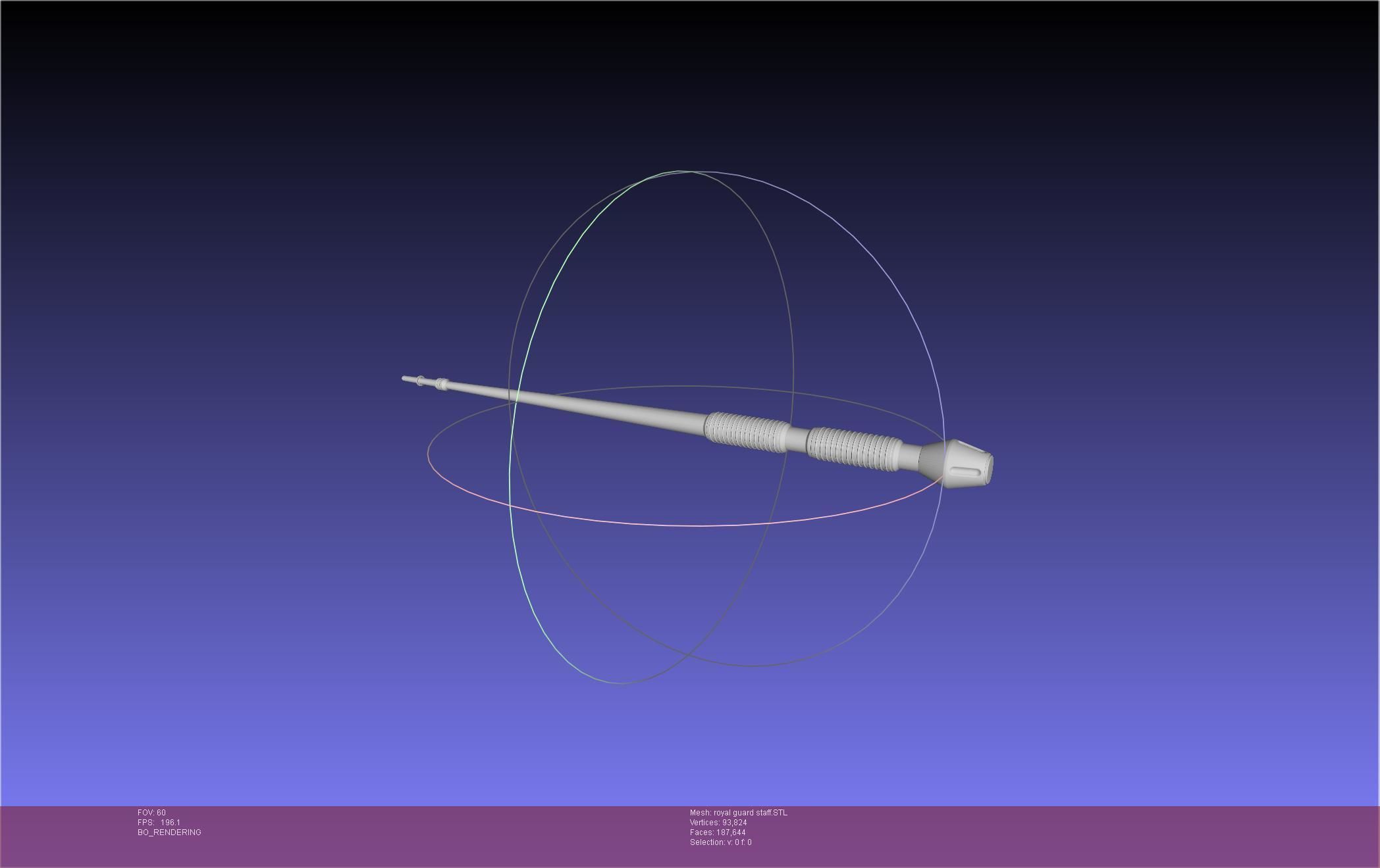 Star Wars Imperial Royal Guards Staff Prinable Assembly 3D print model_30