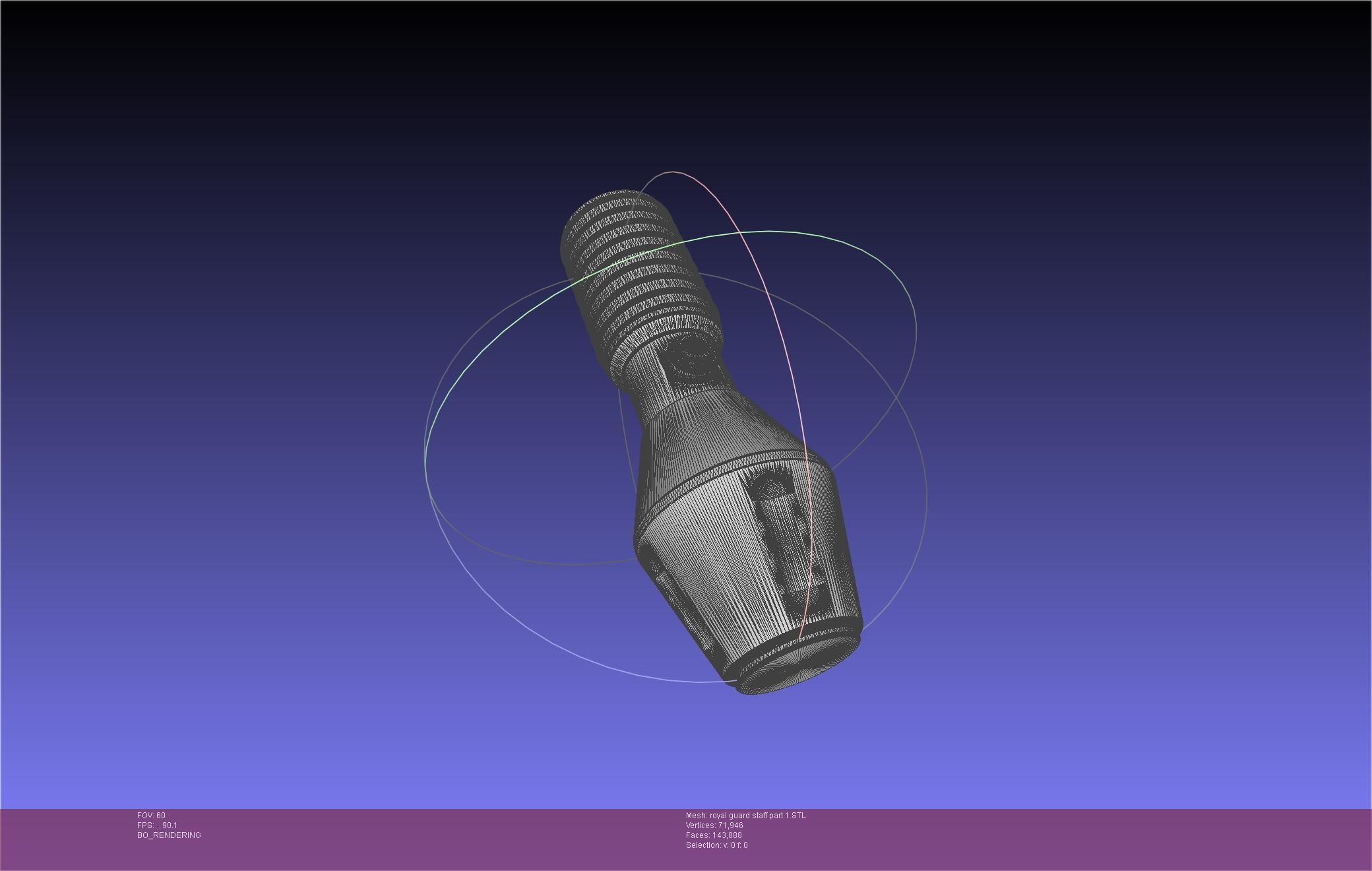 Star Wars Imperial Royal Guards Staff Prinable Assembly 3D print model_2