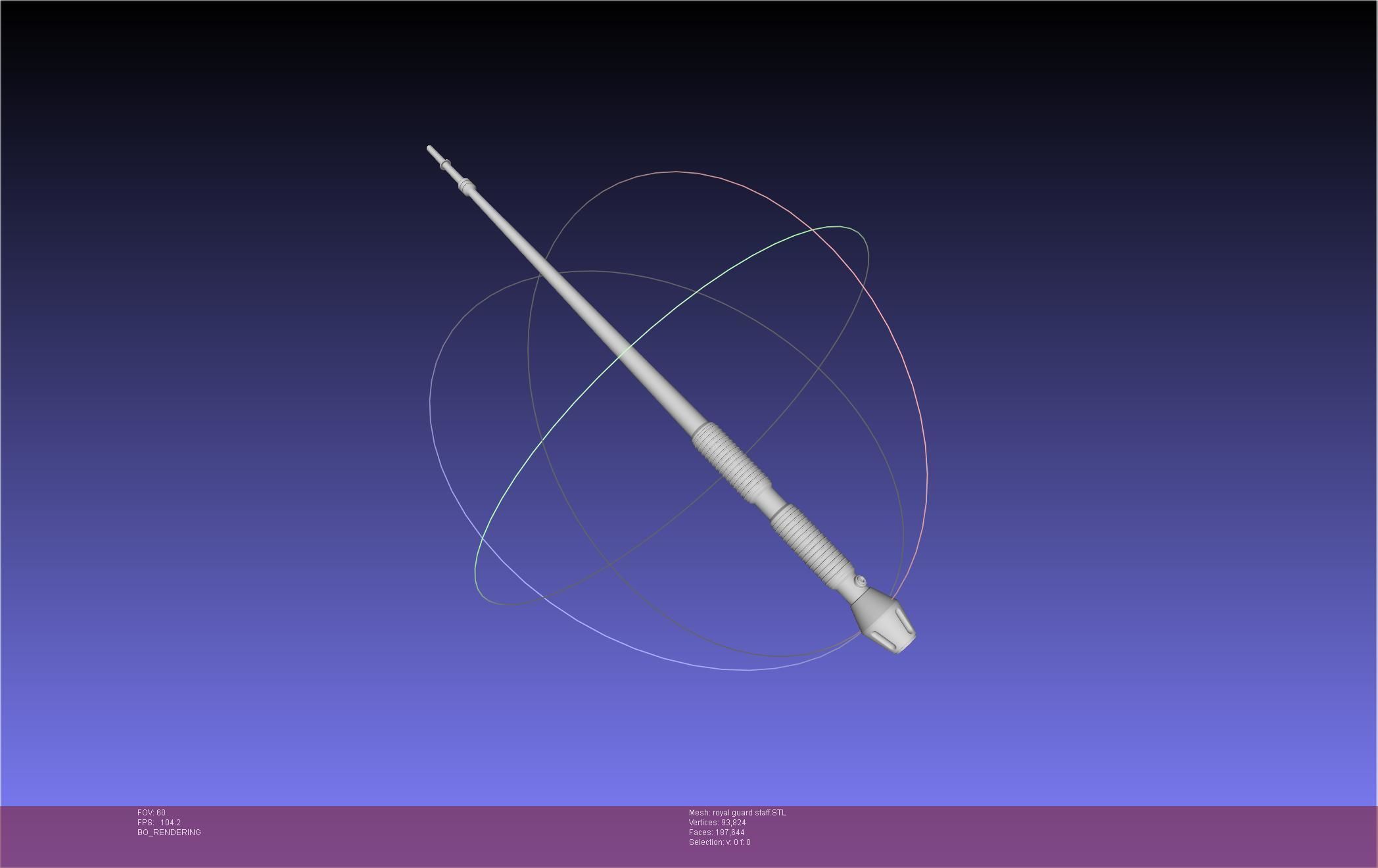 Star Wars Imperial Royal Guards Staff Prinable Assembly 3D print model_12