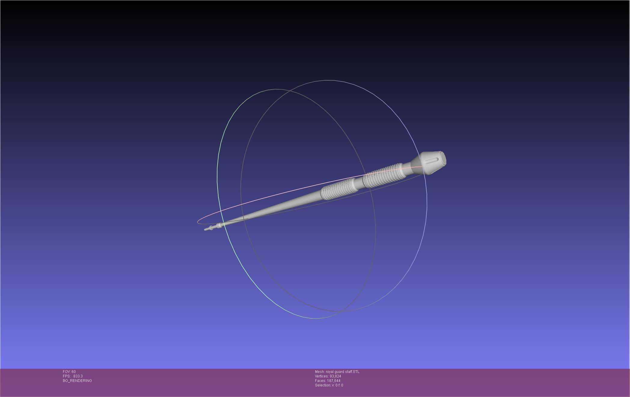 Star Wars Imperial Royal Guards Staff Prinable Assembly 3D print model_27