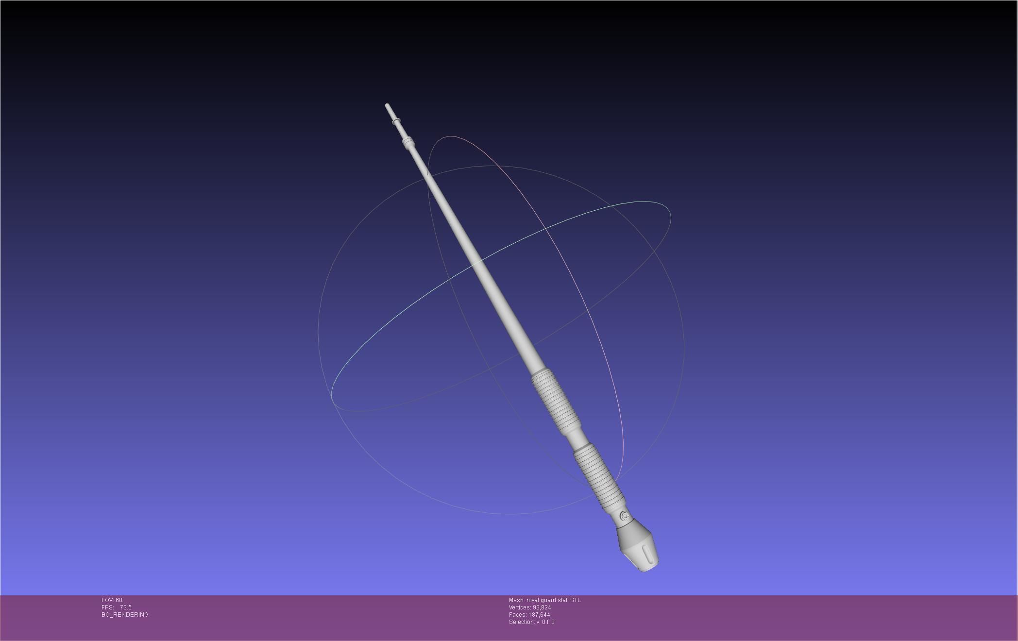 Star Wars Imperial Royal Guards Staff Prinable Assembly 3D print model_6